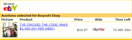 Targetted Advertisement eBay Style